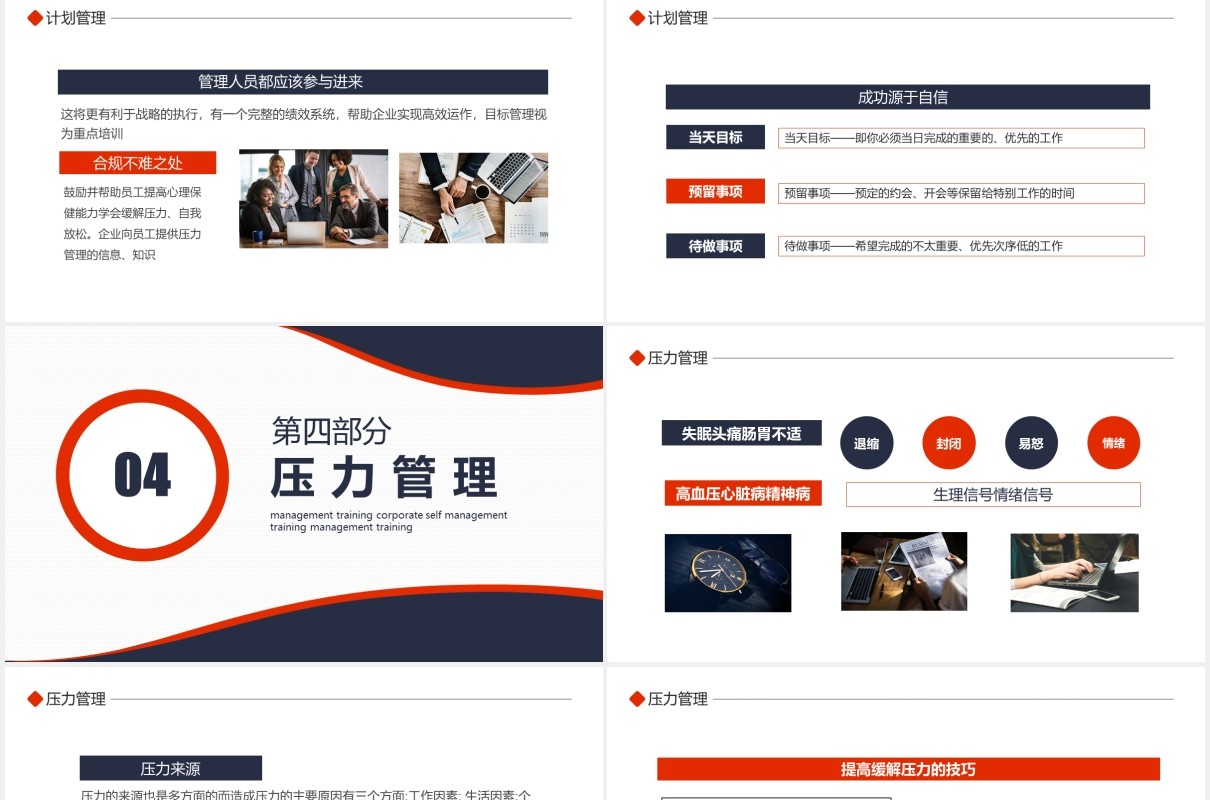 企业员工培训目标压力管理课程动态PPT模板