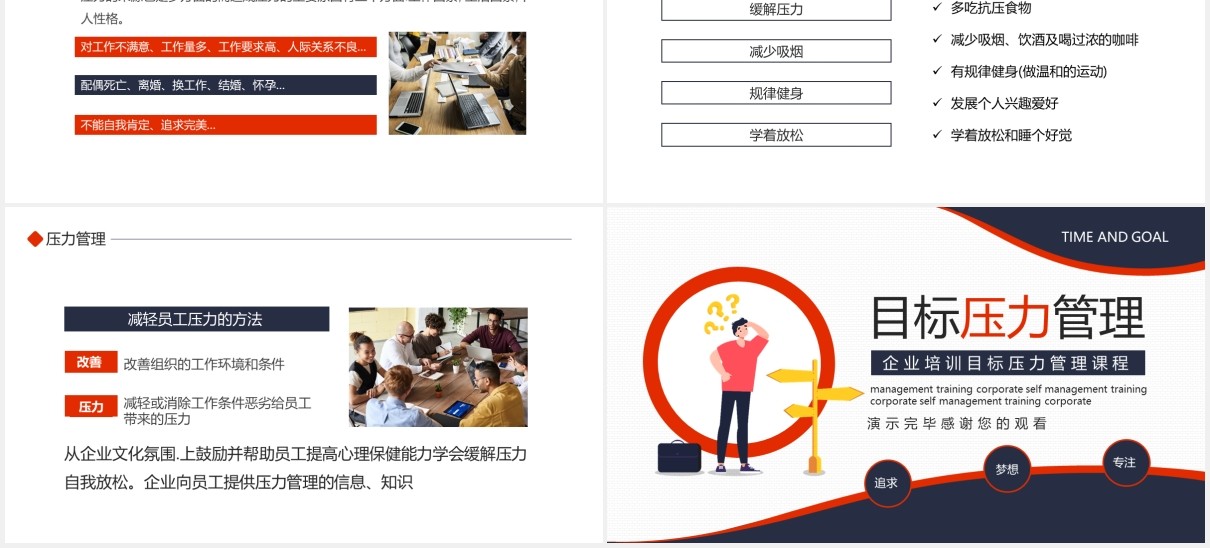 企业员工培训目标压力管理课程动态PPT模板