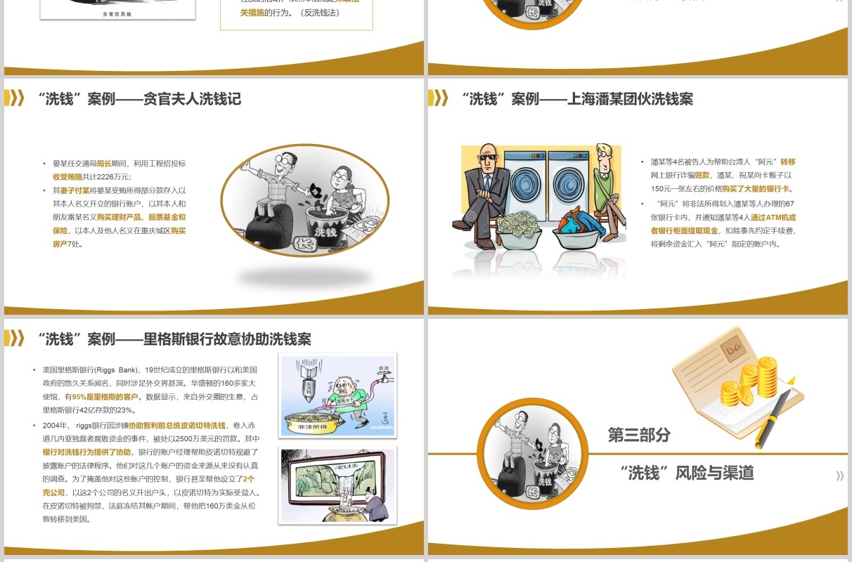 金色反洗钱基础知识培训金融理财投资知识培训商务动态PPT模板