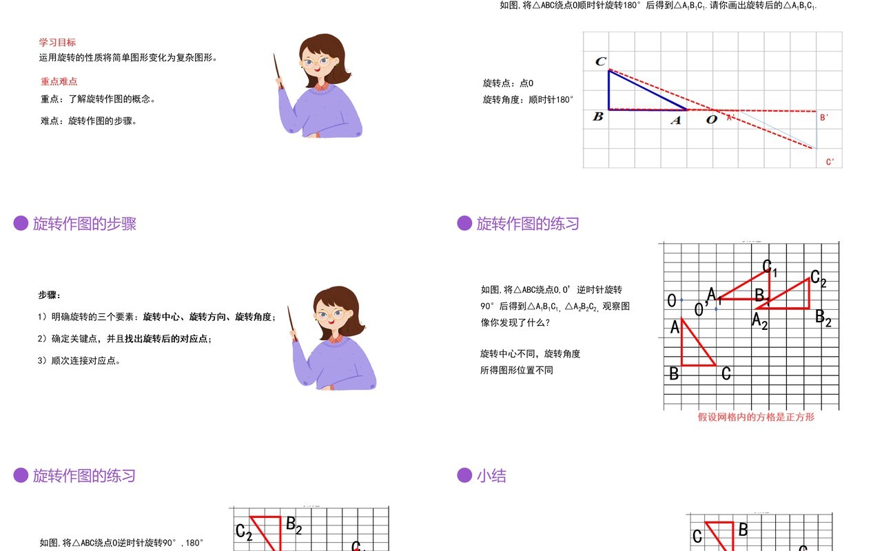 部编版九年级数学上册第三单元图形的旋转课件PPT模板