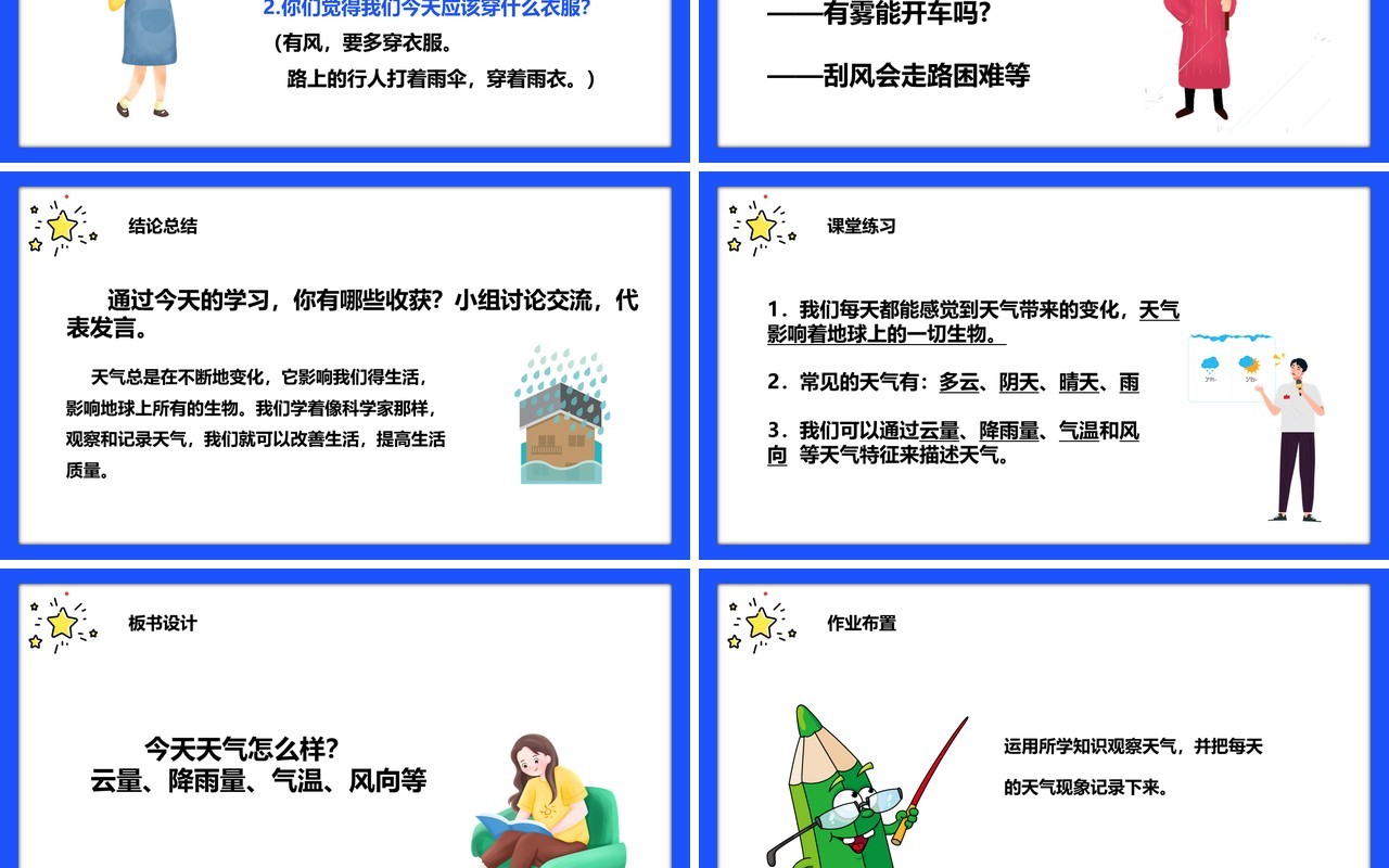教科版四年级科学上册我们关心天气课件PPT模板