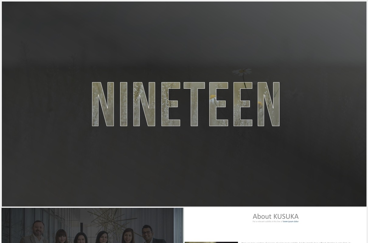 简约商务工作报告PPT素材模板nineteen powerpoint template