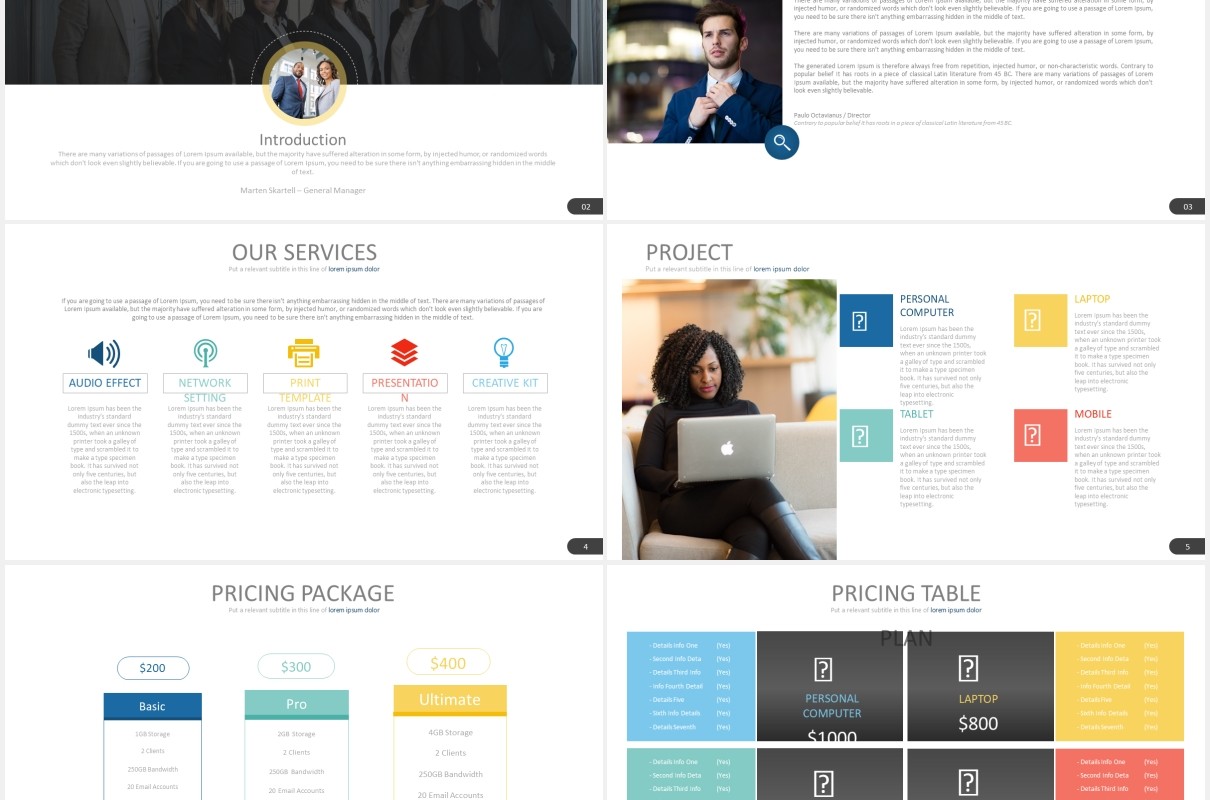简约商务工作报告PPT素材模板nineteen powerpoint template