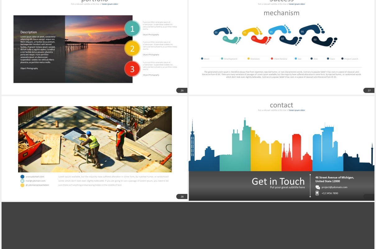 简约商务工作报告PPT素材模板nineteen powerpoint template