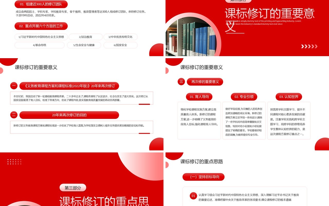 红色简约风2022版语文课程标准解读PPT模板