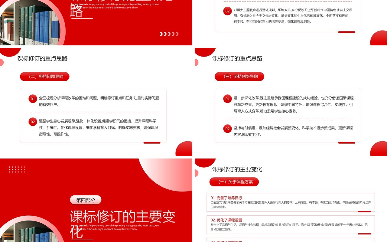 红色简约风2022版语文课程标准解读PPT模板