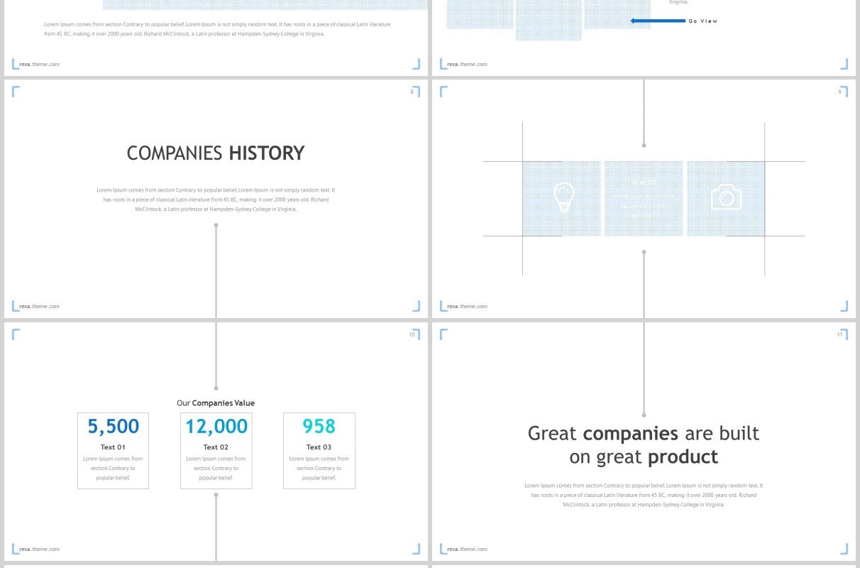 蓝色公司团队介绍个人简介通用PPT模板rexa powerpoint template