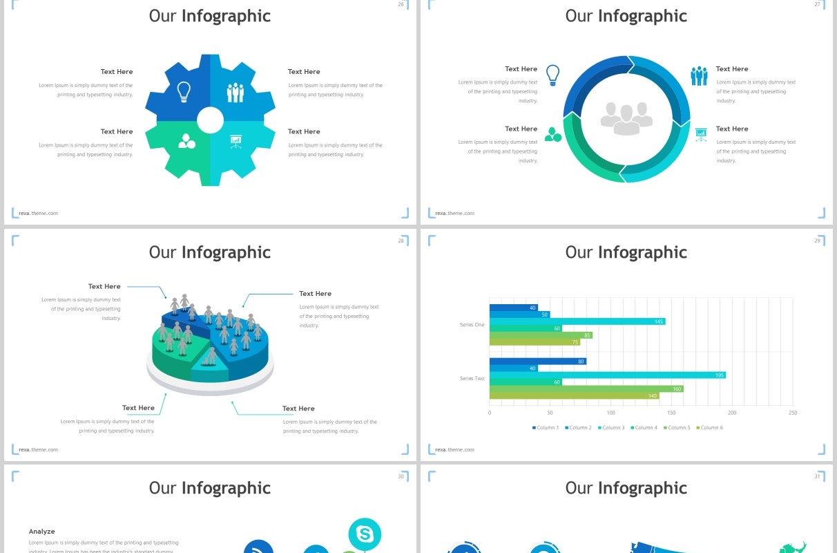 蓝色公司团队介绍个人简介通用PPT模板rexa powerpoint template