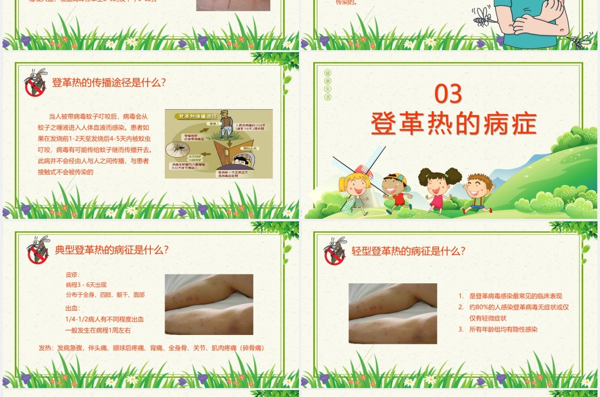 小学生儿童预防登革热传染病知识课件PPT模板