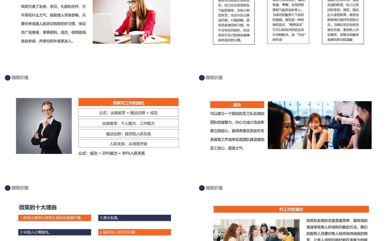 企业商务微笑服务礼仪培训动态PPT模板
