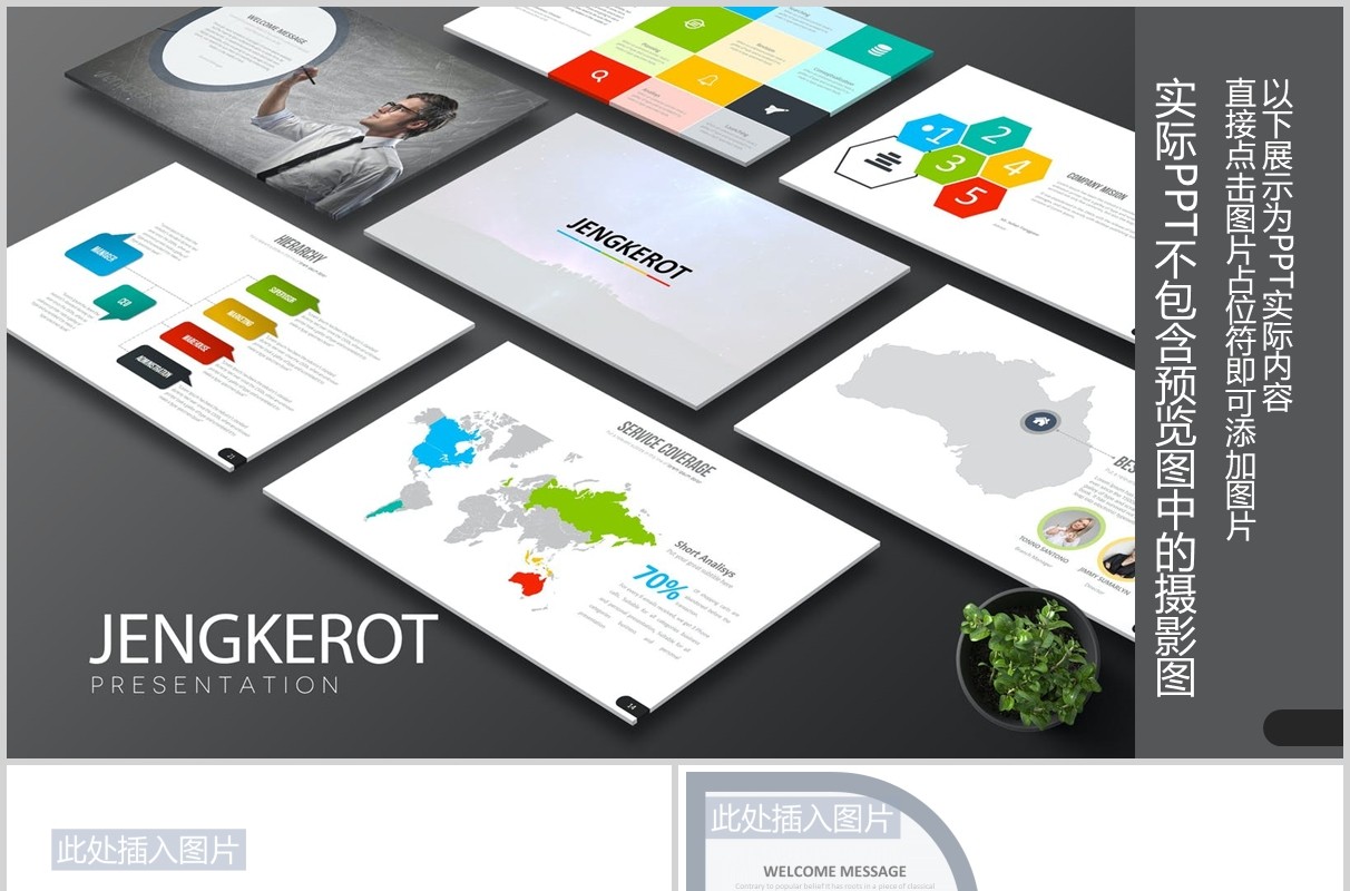 高端商务公司宣传介绍企业时间轴PPT图片排版设计模板素材Jengkerot Powerpoint