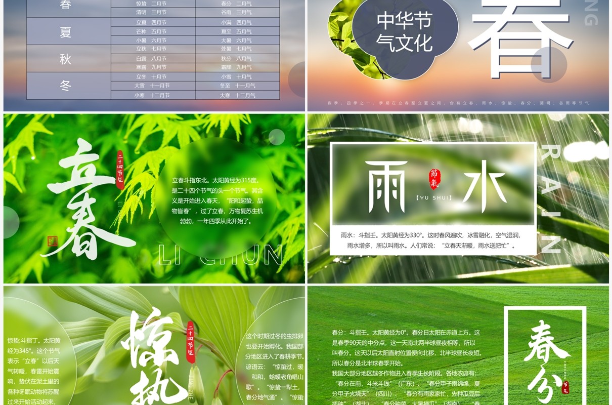 简约风中华传统二十四节气文化介绍PPT模板