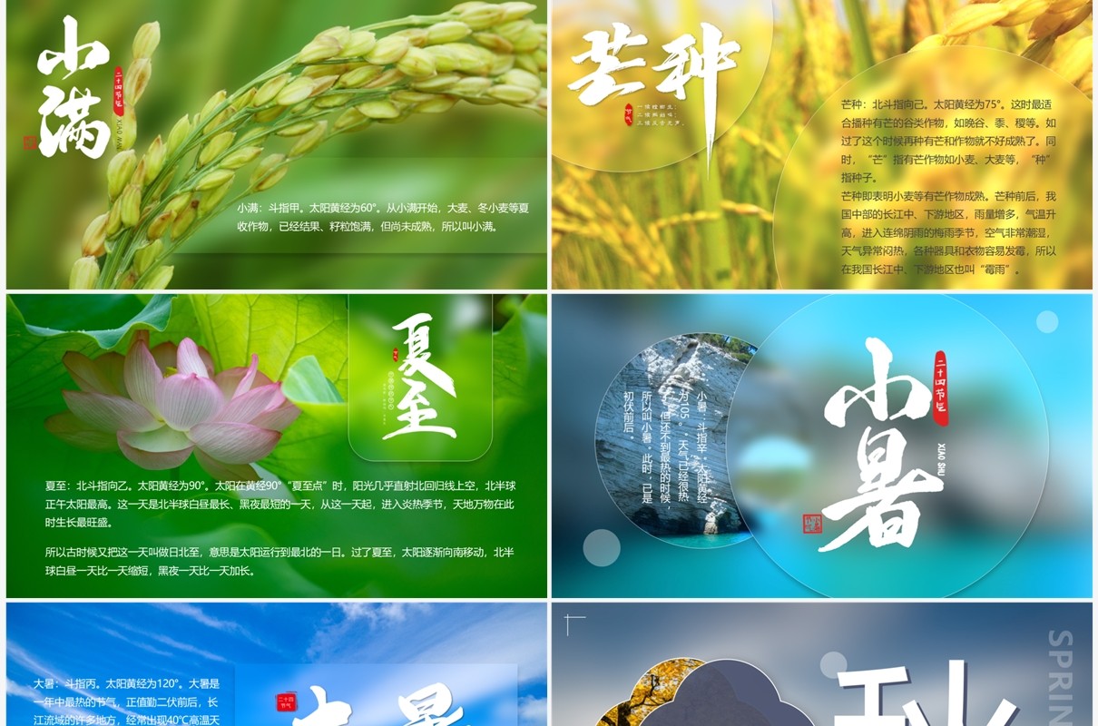 简约风中华传统二十四节气文化介绍PPT模板