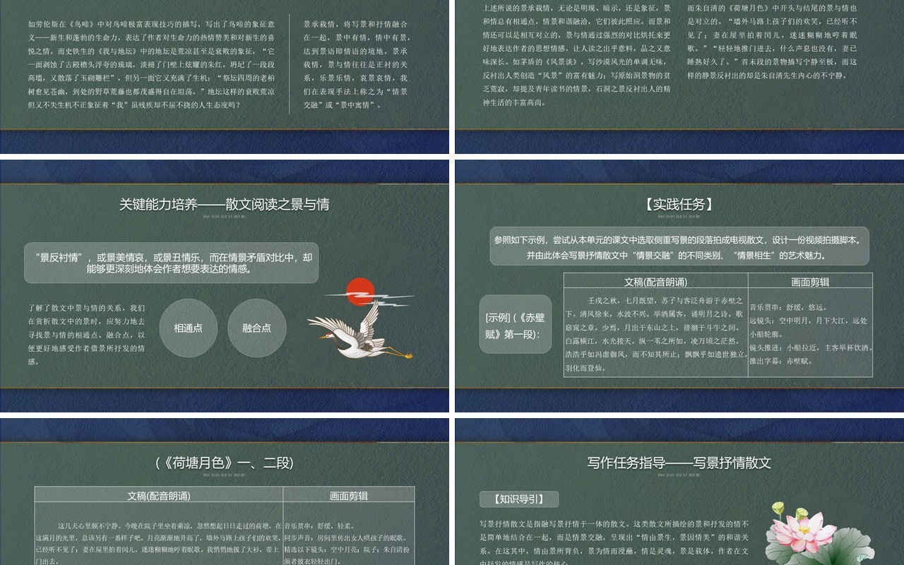 部编版高中语文必修一单元学习任务课件PPT模板