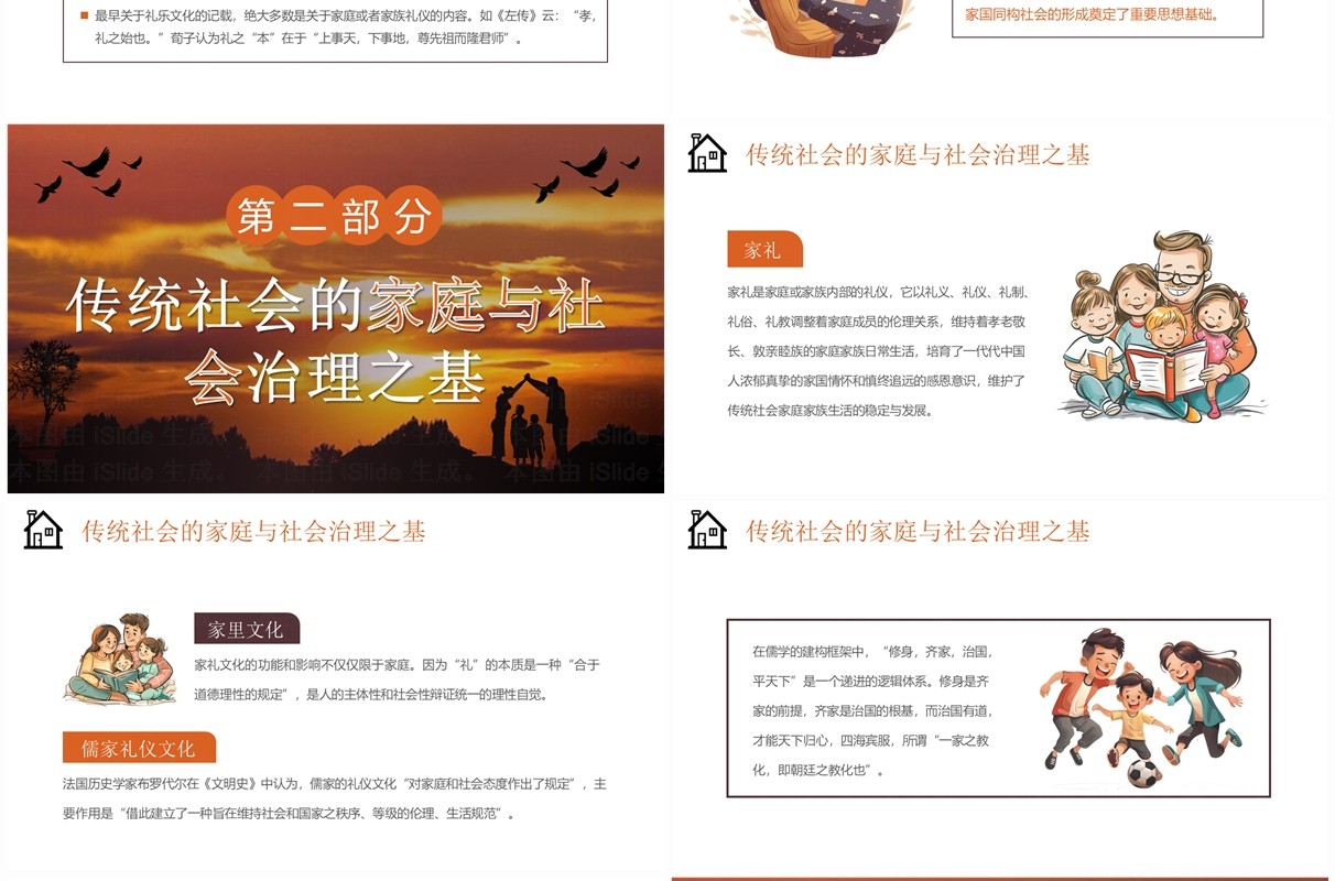 橙色简约风2024年国际家庭日PPT模板