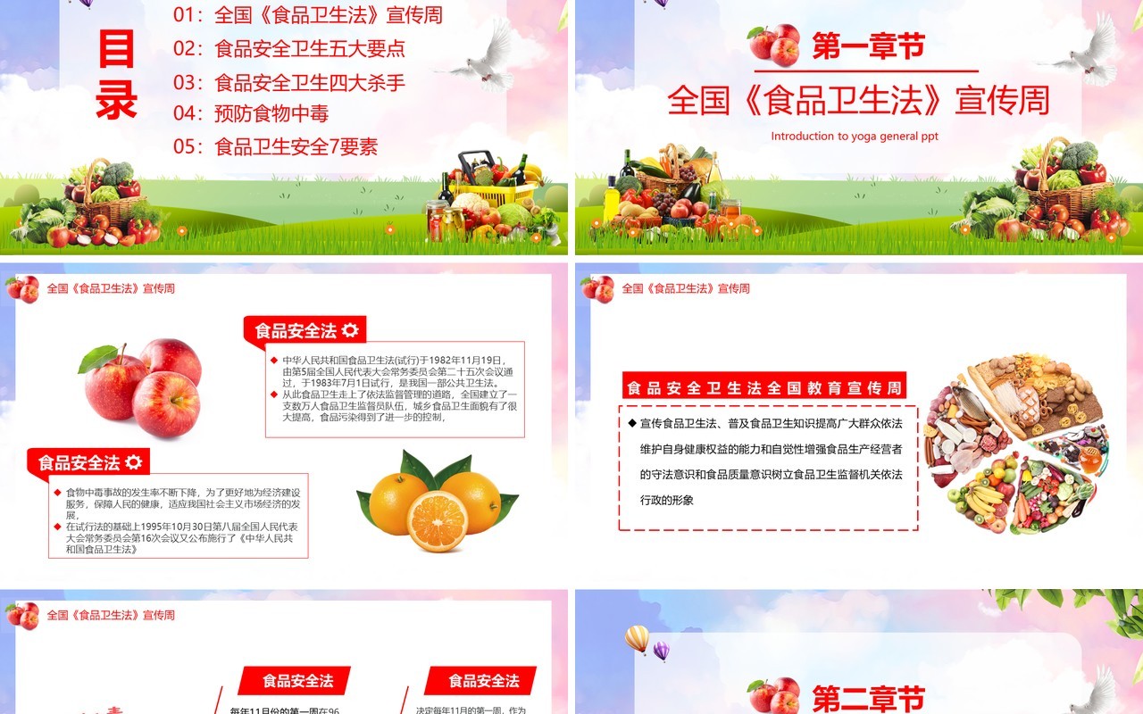 简约食品安全宣传教育让生活更美好课件PPT模板