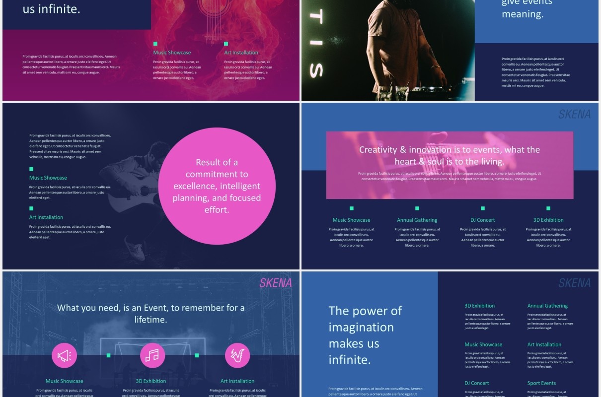 深蓝色创意工作宣传介绍PPT模板skena creative powerpoint template