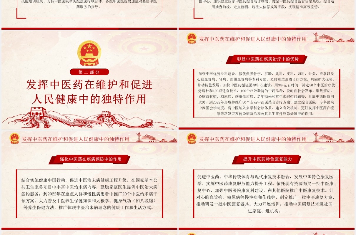 关于促进中医药传承创新发展的意见学习解读党政PPT模板