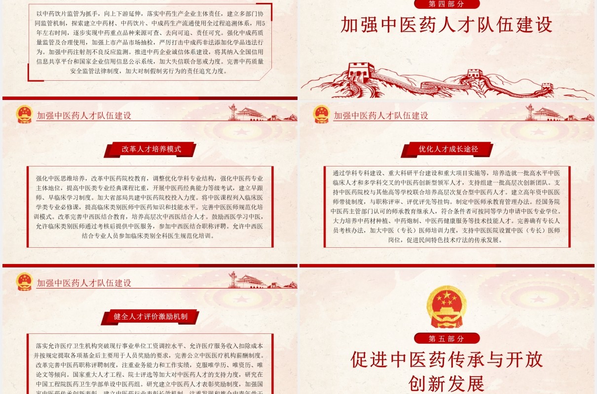 关于促进中医药传承创新发展的意见学习解读党政PPT模板