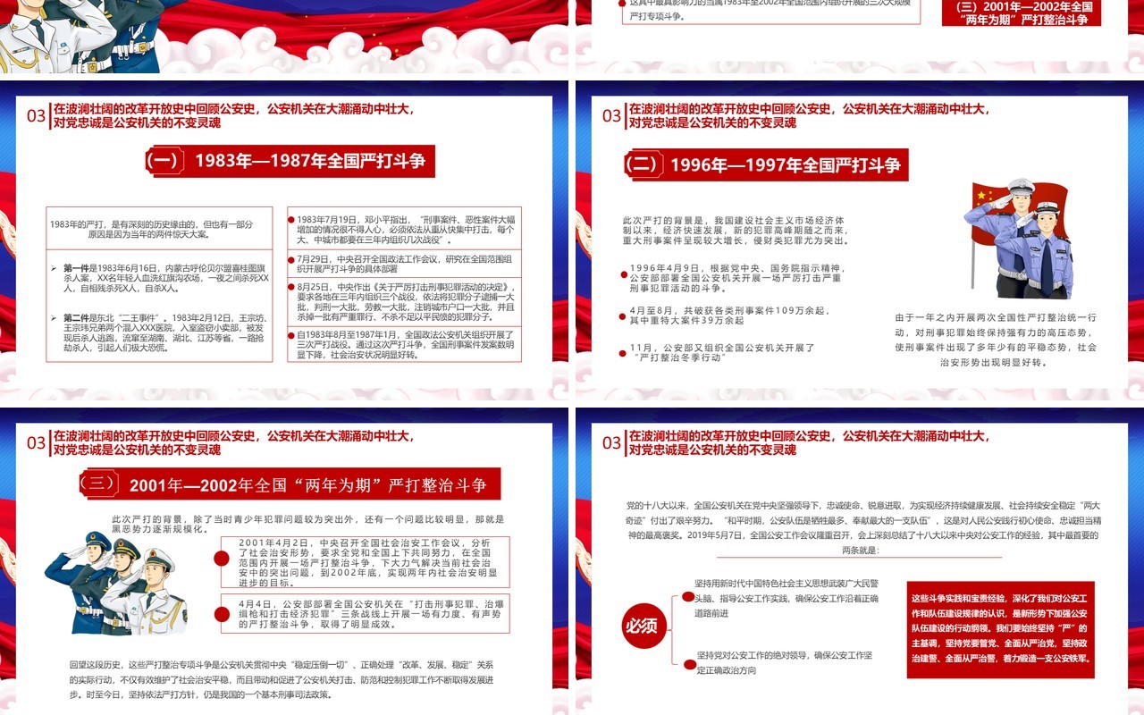 蓝色党政风着力锻造一支高素质过硬公安铁军公安政治轮训专题党课通用PPT模板