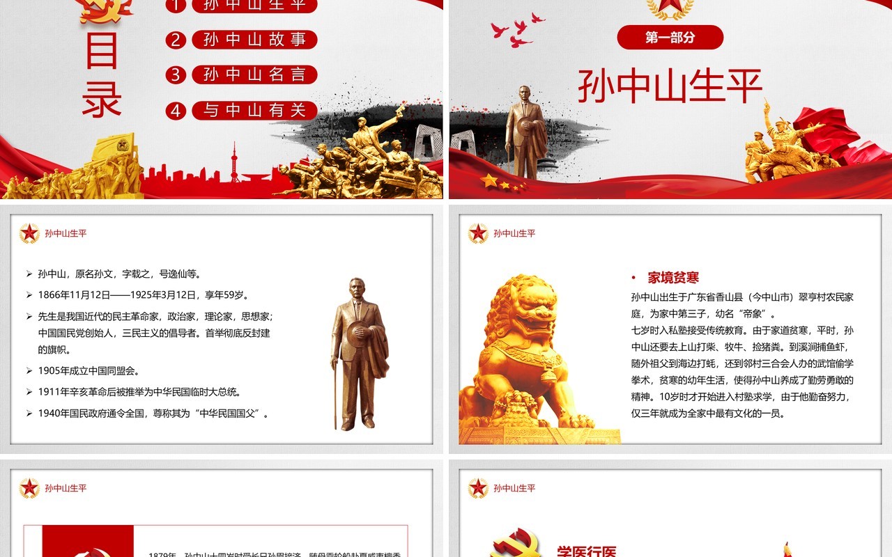 党政风学习中山精神争做阳光之子PPT模板