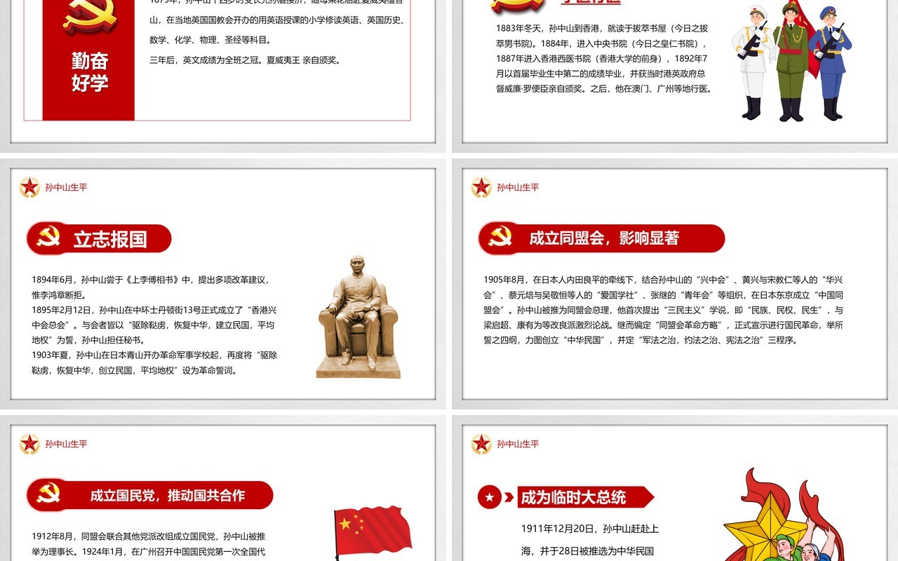 党政风学习中山精神争做阳光之子PPT模板