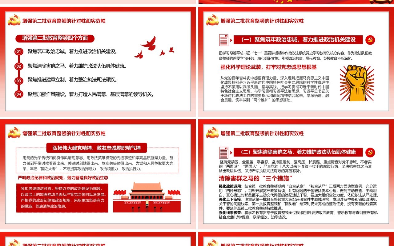 开展第二批政法队伍的整顿宣传模板ppt