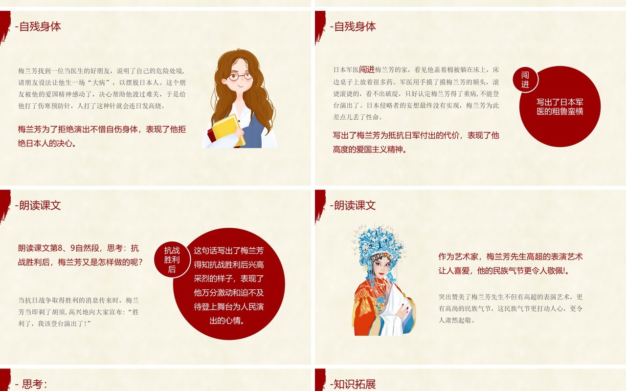 部编版四年级语文上册梅兰芳蓄须课件PPT模板