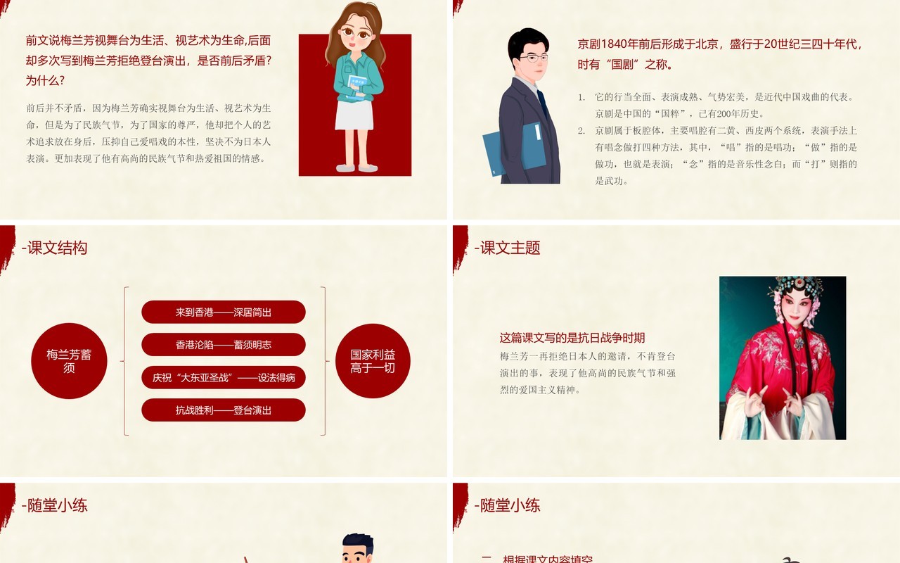 部编版四年级语文上册梅兰芳蓄须课件PPT模板