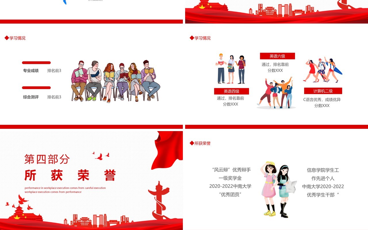 五四评优优秀团干答辩动态PPT模板
