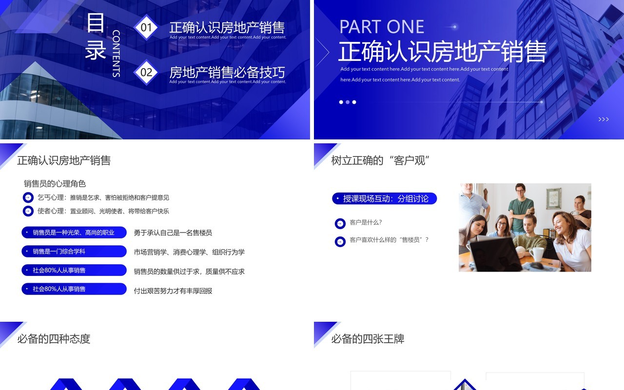 紫色商务风房地产销售培训PPT模板