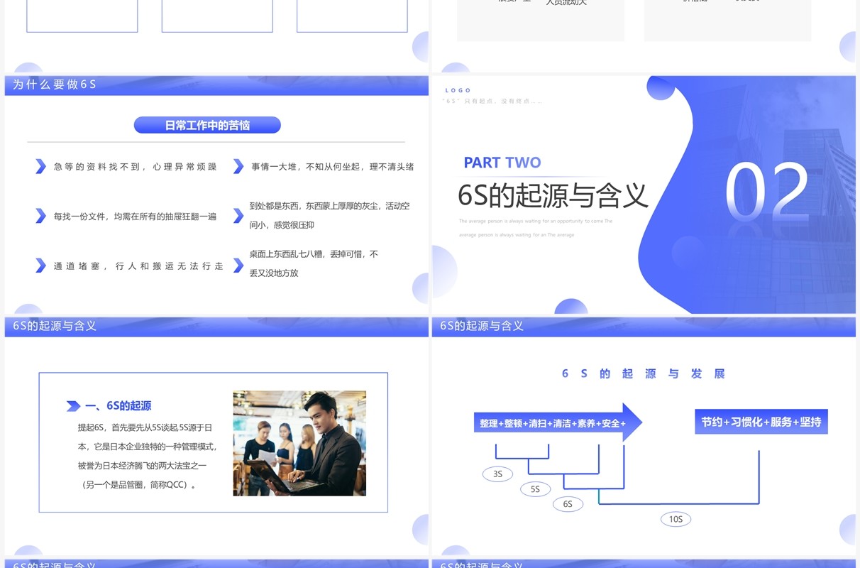 紫色简约企业6S管理培训PPT模板