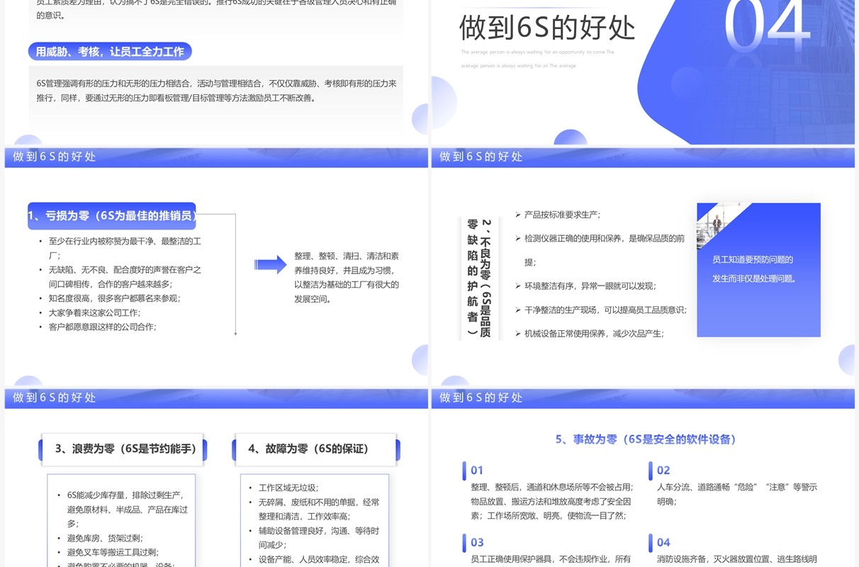 紫色简约企业6S管理培训PPT模板