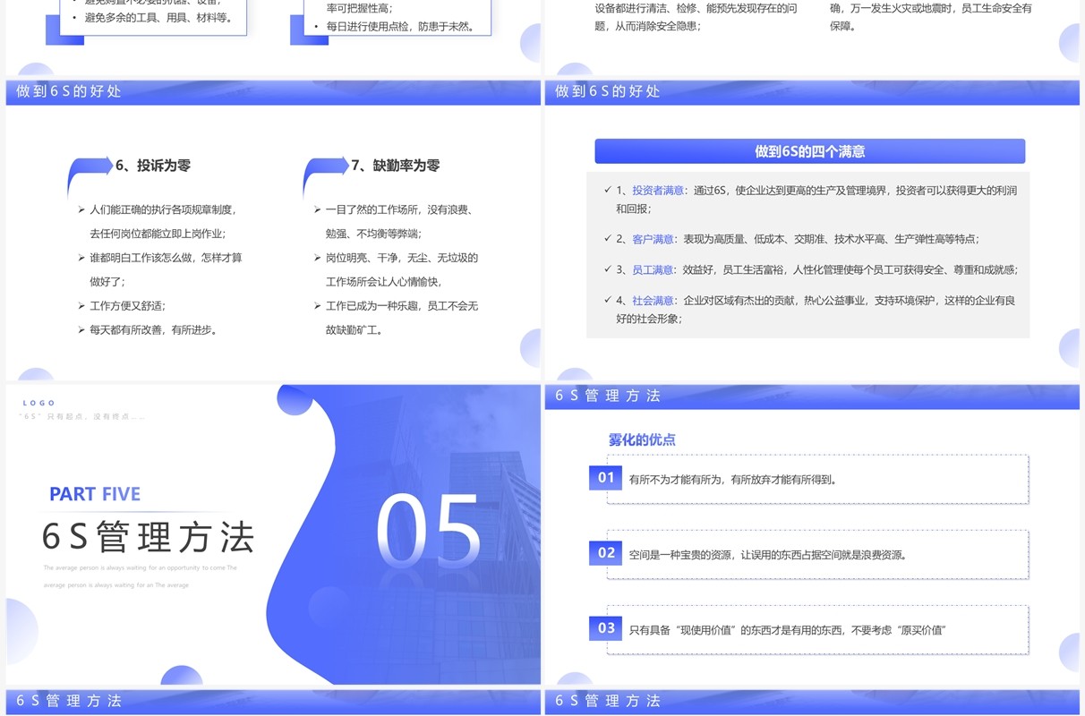 紫色简约企业6S管理培训PPT模板
