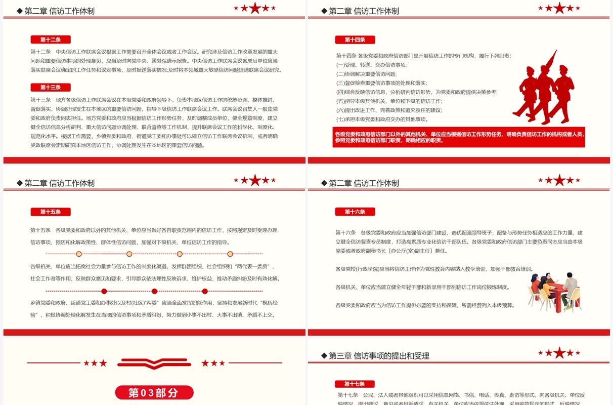 红色简约风信访工作条例解读PPT模板