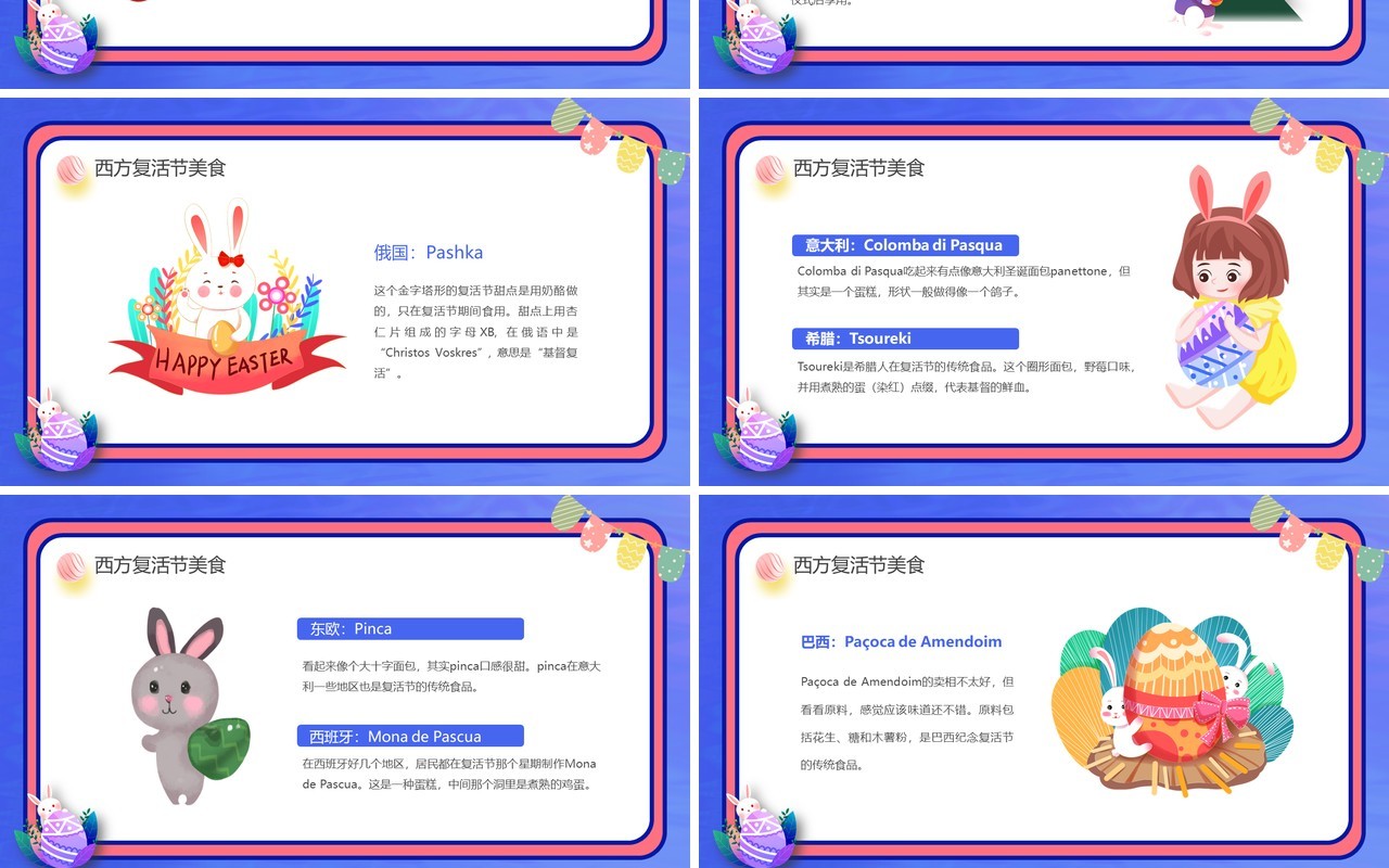 紫色卡通风复活节活动主题班会PPT模板