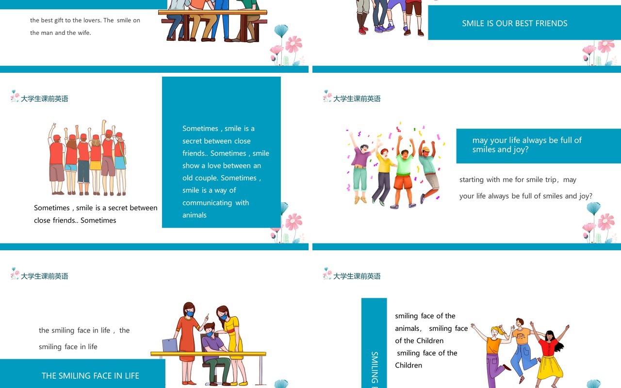 大学生课前英语动态课件PPT模板