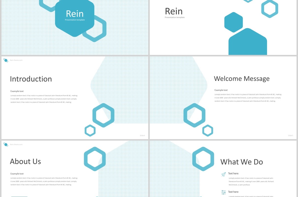 蓝色公司产品介绍PPT模板rein powerpoint template