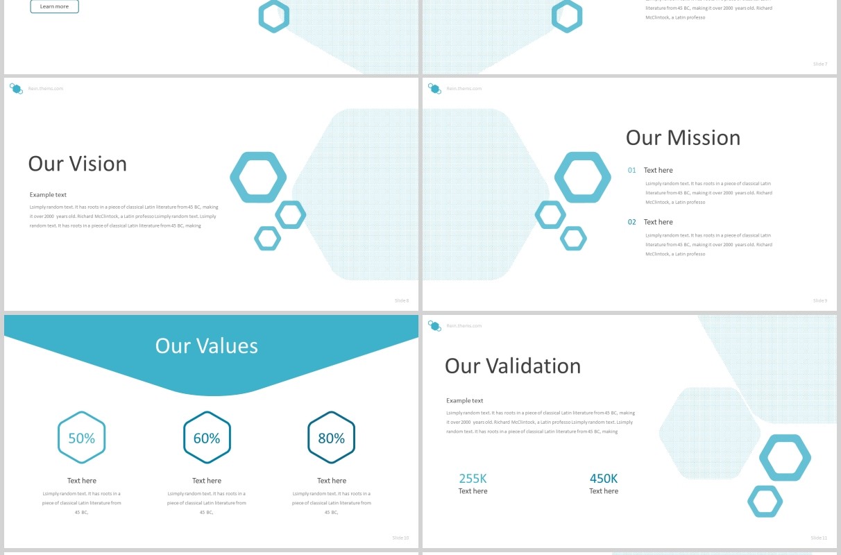 蓝色公司产品介绍PPT模板rein powerpoint template