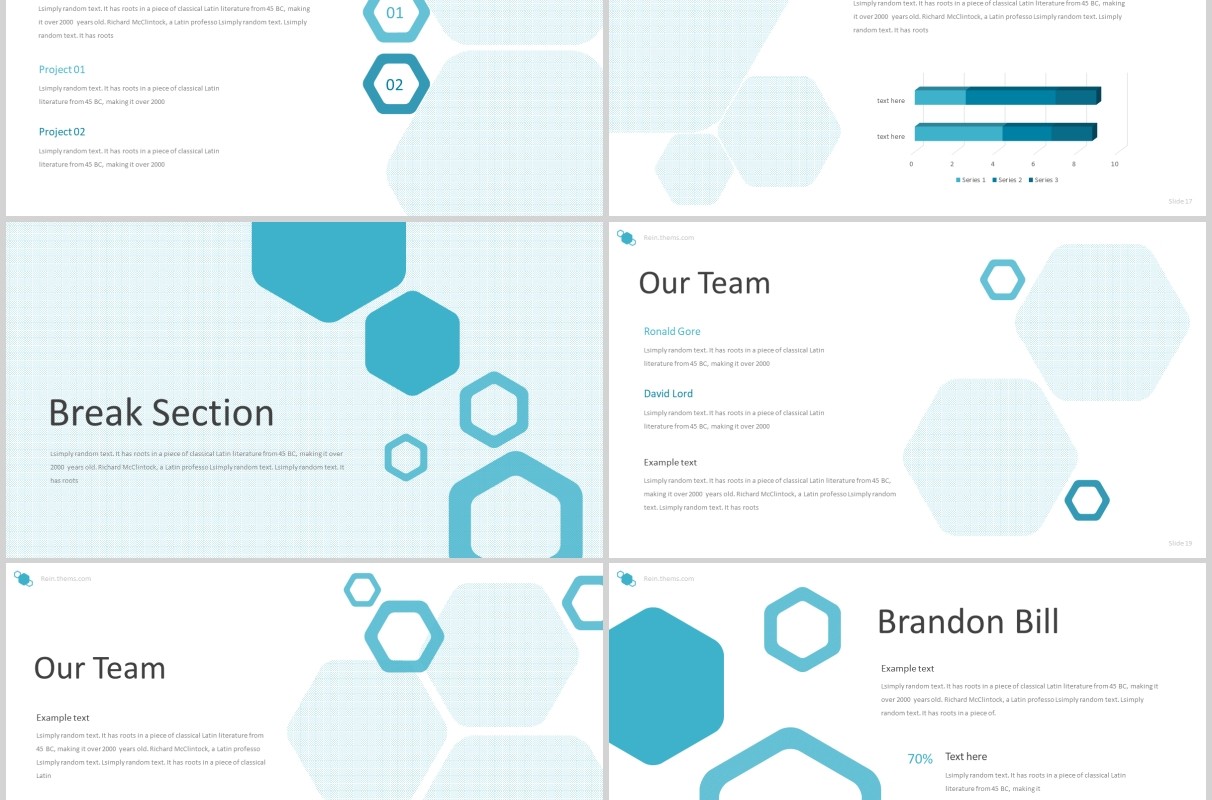 蓝色公司产品介绍PPT模板rein powerpoint template