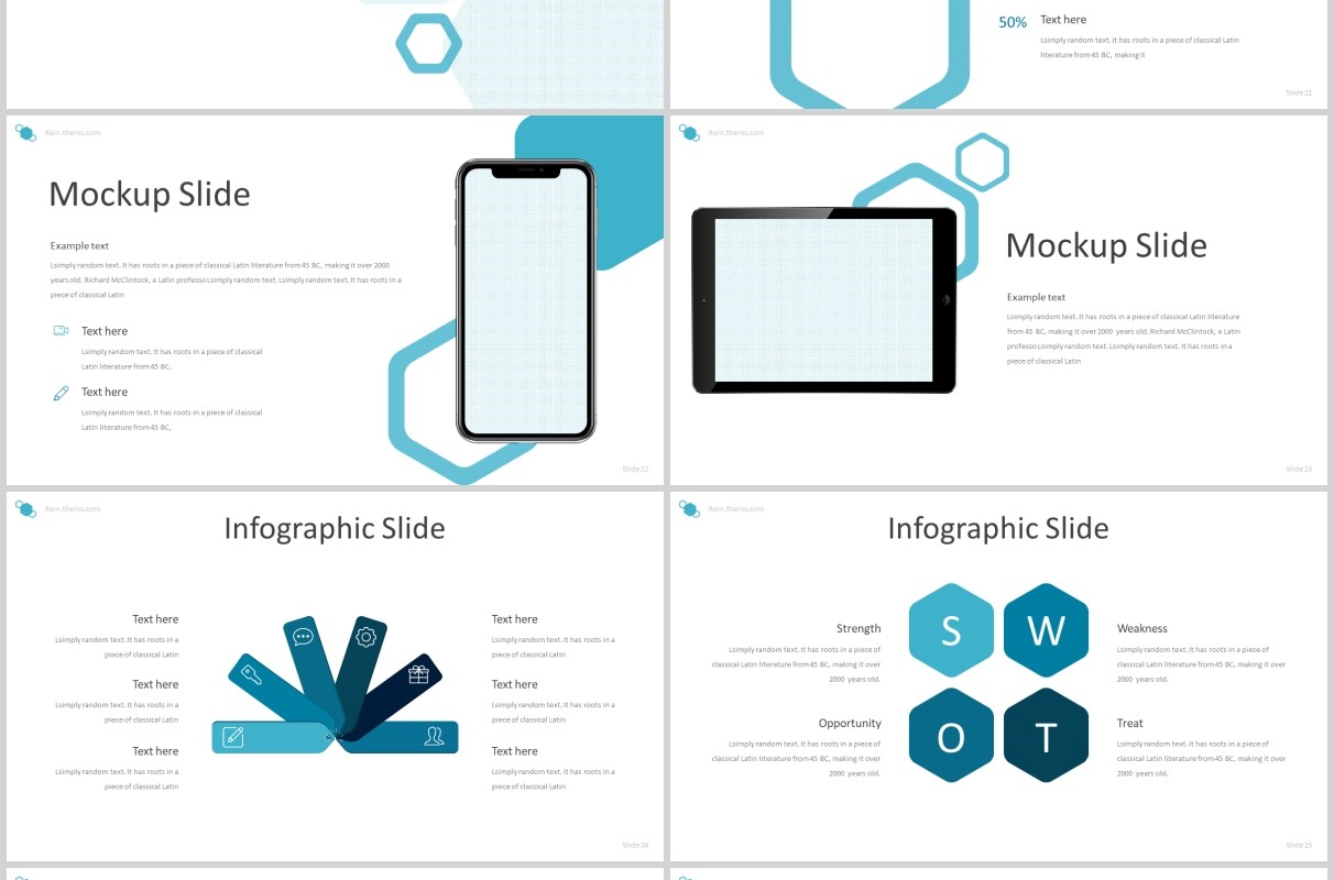 蓝色公司产品介绍PPT模板rein powerpoint template