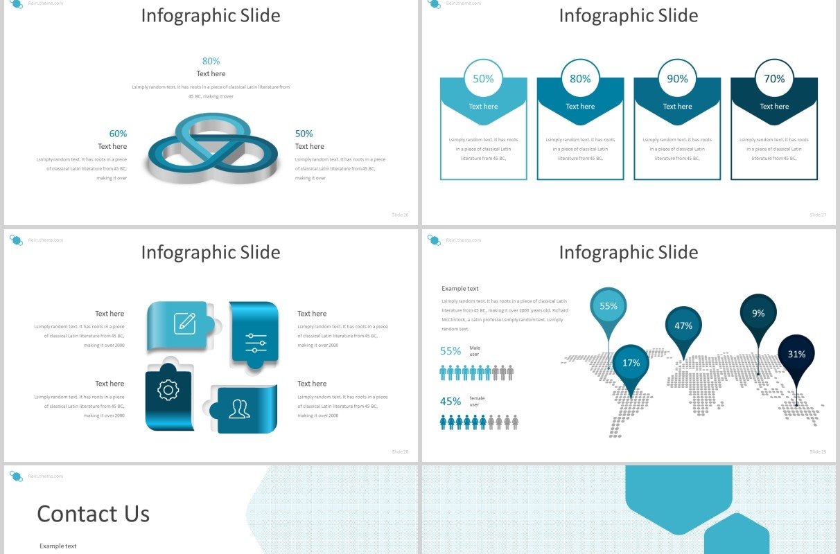 蓝色公司产品介绍PPT模板rein powerpoint template