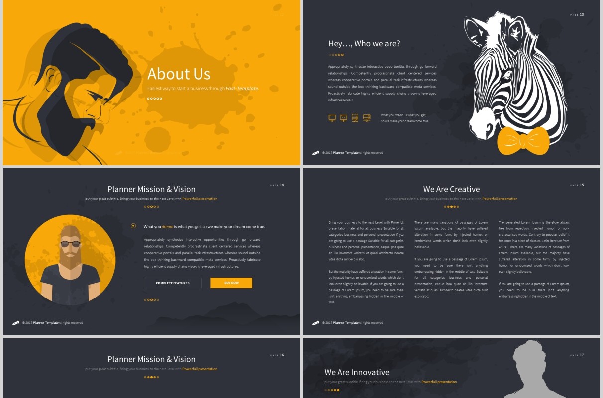 深色商务工作通用PPT模板版式设计Splash Powerpoint Template