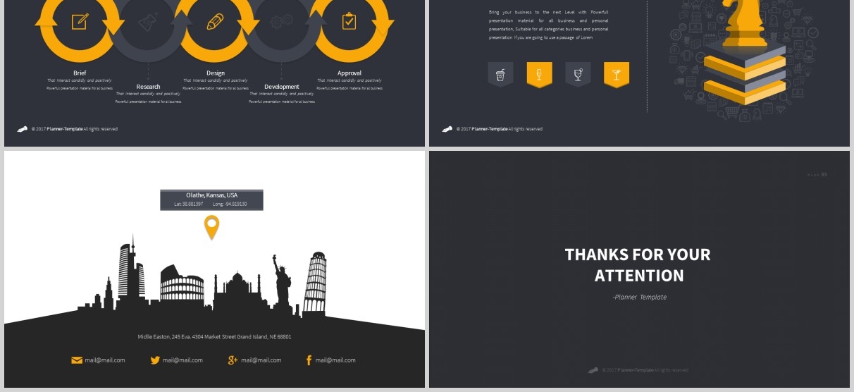 深色商务工作通用PPT模板版式设计Splash Powerpoint Template
