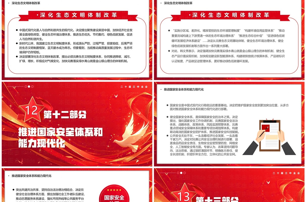 红色为中国式现代化提供强大动力和制度保障PPT模板