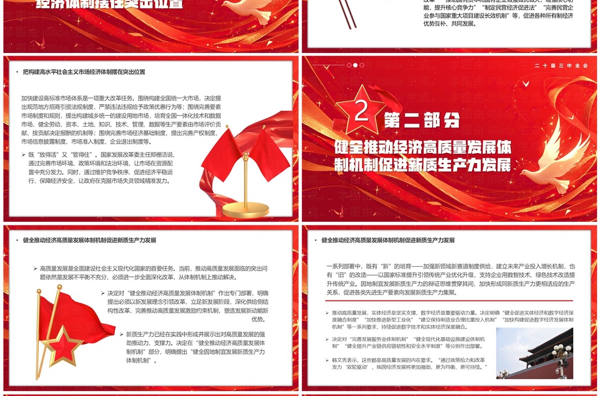 红色为中国式现代化提供强大动力和制度保障PPT模板