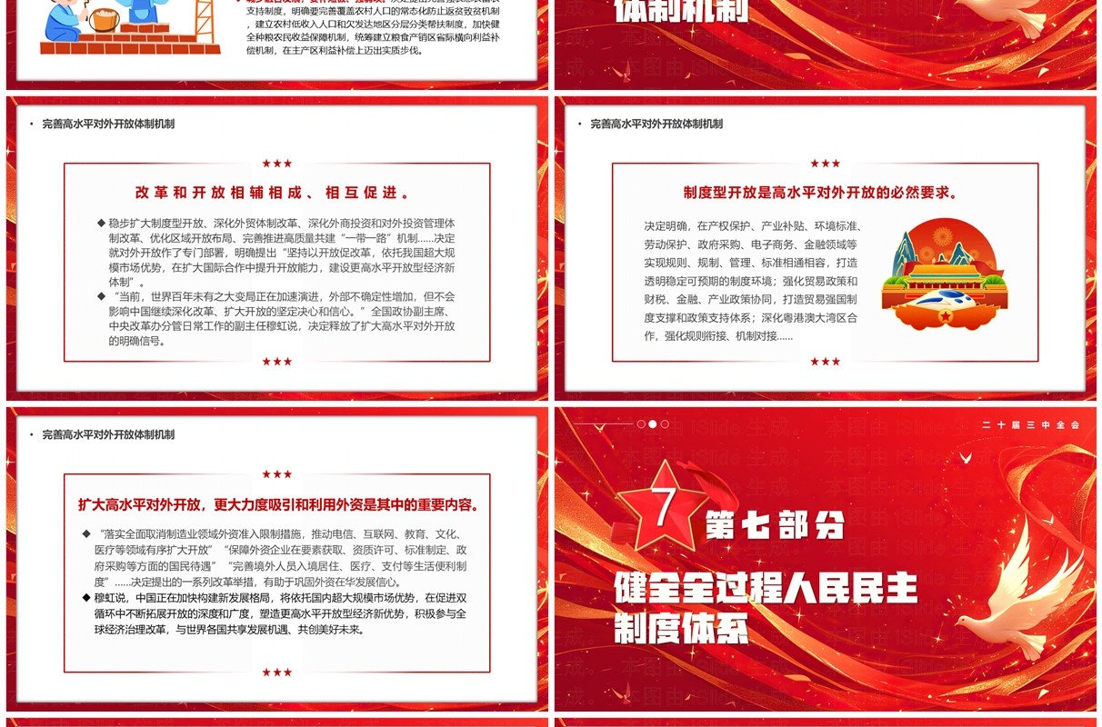 红色为中国式现代化提供强大动力和制度保障PPT模板