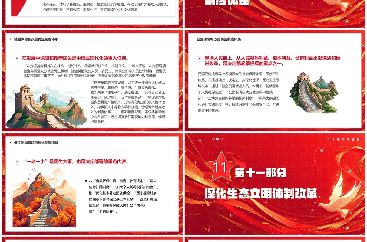 红色为中国式现代化提供强大动力和制度保障PPT模板