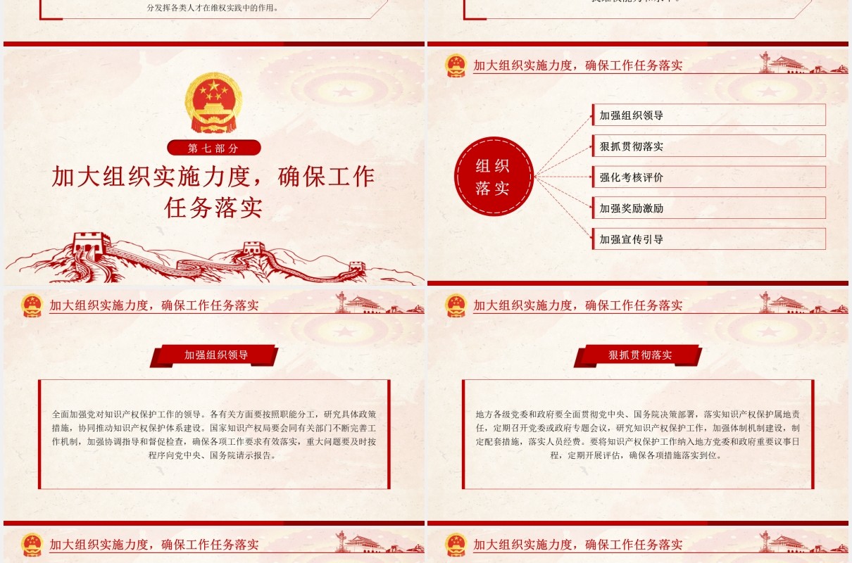 国务院关于强化知识产权保护的意见解读党课PPT模板