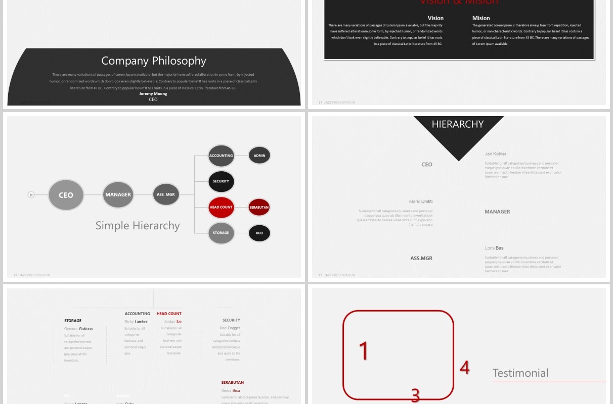 高端公司组织架构图商务产品展示模型PPT图片排版设计素材JAZZ Powerpoint